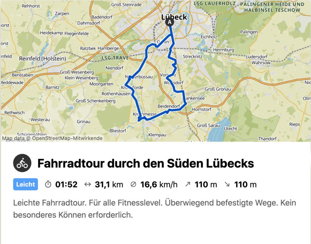 Fahrradtour durch Lübecks Süden zum Beidendorfer See.